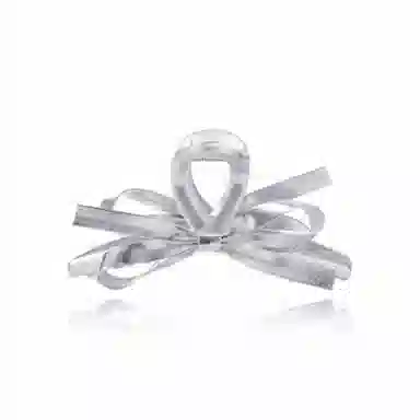 零界 蝴蝶结皮质液态银亮面鲨鱼高级感造型梦幻小众 亚克力 发夹 女款