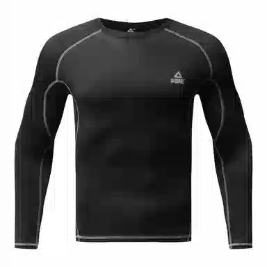 匹克 纯色高弹长袖紧身塑形运动跑步瑜伽骑行训练健身衣 男女同款