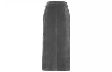 美洋 灯芯绒开叉休闲长裙 陨石灰