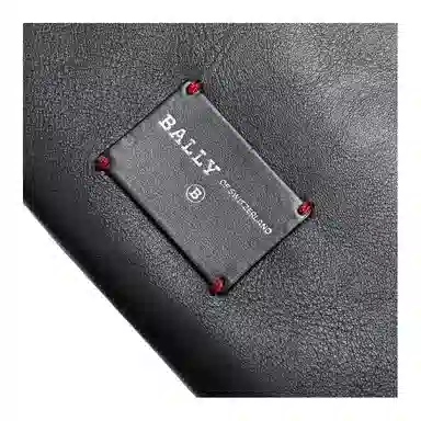 Bally Logo Print Leather Clutch Black