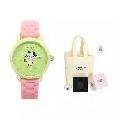 番米拉狂欢派对系列 石英机芯 硅胶表带 国表 女表 红色表盘