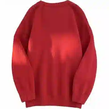 极限涡轮 美式复古字母提花圆领宽松重磅休闲保暖百搭针织衫 男女同款