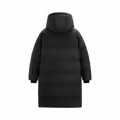 鸭鸭 户外运动通勤纯色经典加厚加绒防风抗寒锁温保暖性强重磅防风保暖可拆卸连帽潮流穿搭长款羽绒服 男女同款