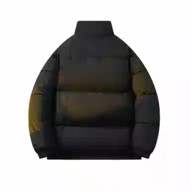 鸭鸭 基础纯色简约字母印花设计感立领宽松休闲时尚百搭防风防寒加厚落肩舒适柔软防钻绒透气羽绒服 男女同款 黑色