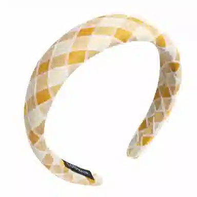 彤彤兔 格子复古海绵高颅顶显脸小时尚头箍外出百搭发饰 涤纶 发箍 女款