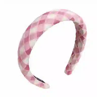 彤彤兔 格子复古海绵高颅顶显脸小时尚头箍外出百搭发饰 涤纶 发箍 女款