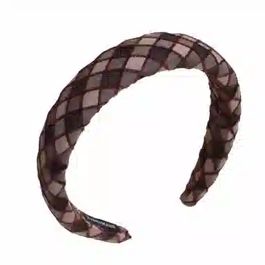 彤彤兔 格子复古海绵高颅顶显脸小时尚头箍外出百搭发饰 涤纶 发箍 女款