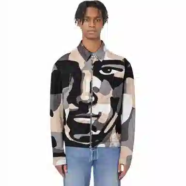 Louis Vuitton FW23 Geometric Portrait Denim Jacket