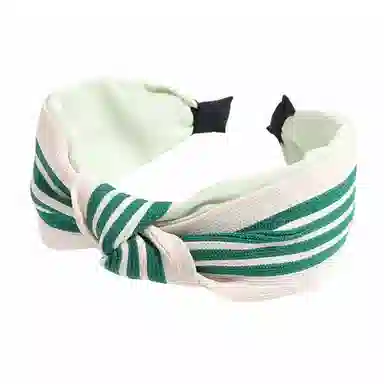 彤彤兔 时尚法式优雅复古宽边条纹打结外出休闲百搭 布料 发箍 女款