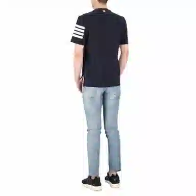 Thom Browne 4-Bar Tee Navy
