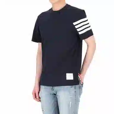 Thom Browne 4-Bar Tee Navy
