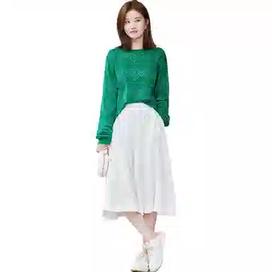 【dme】 圆领宽松套头长袖毛衣 女款