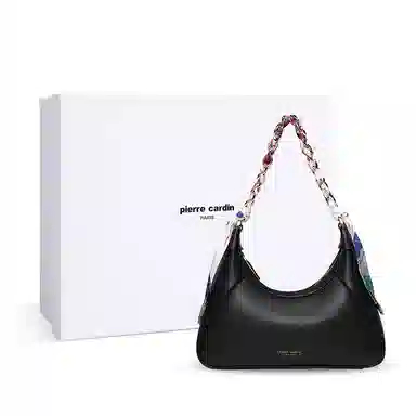 Pierre Cardin Retro Shoulder Bag Black/Light Brown