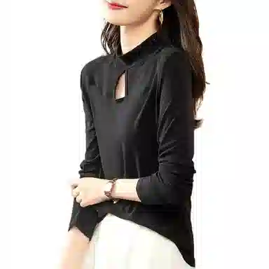 【dme】 休闲纯色修身半高领长袖针织衫 女款