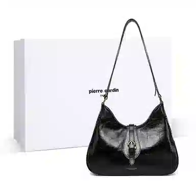 Pierre Cardin Vintage Leather Crossbody Bag Black Brown