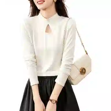 【dme】 休闲纯色修身半高领长袖针织衫 女款