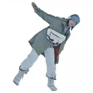 维多利亚旅行者 轻便通勤百搭防泼水 涤纶 腰包 男女同款情侣款 米白色