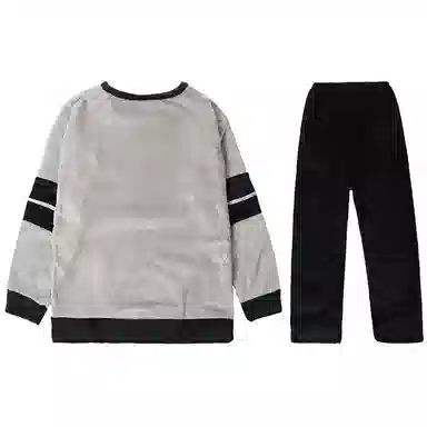 兰缪 亲肤舒适长袖长裤保暖圆领可外穿家居服睡衣套装 男款 图片色