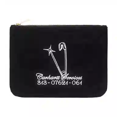 Carhartt WIP Seasonal Pattern Zip Cotton Wallet Black White