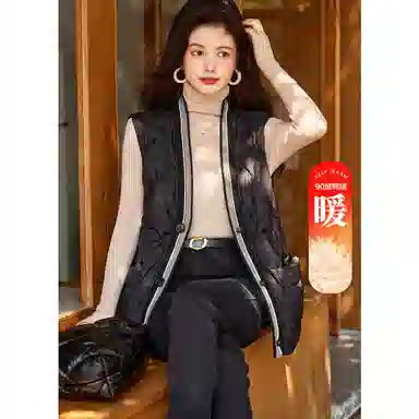 【dme】 纯色轻薄短款羽绒服马甲 女款