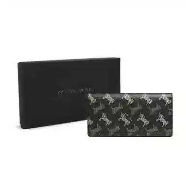 COWEC YCAKI Large Synthetic Leather Wallet Black