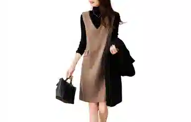 【dme】 纯色气质时尚高级感无袖连衣裙