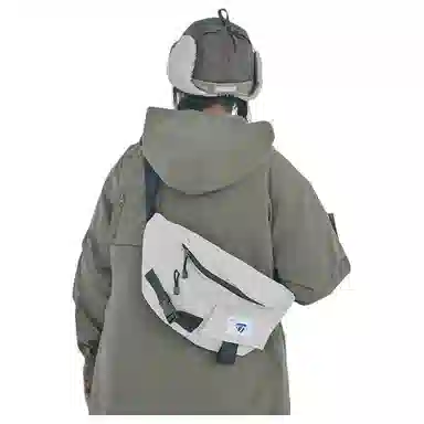 维多利亚旅行者 轻便通勤百搭防泼水 涤纶 腰包 男女同款情侣款 米白色