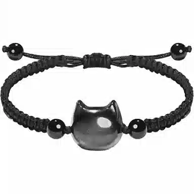 【大富大贵】 镯瑾 招财纳福猫咪平安扣转运珠 吉祥如意无限#好运新中式国潮诸事顺利运气爆棚手饰 琉璃 手链 男女同款情侣款