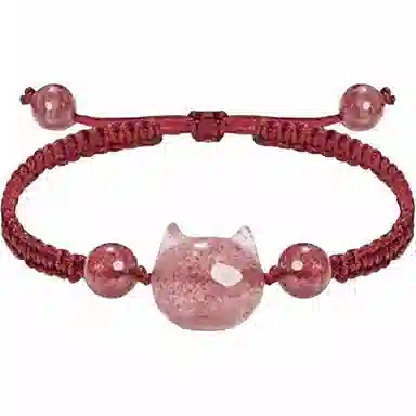 【大富大贵】 镯瑾 招财纳福猫咪平安扣转运珠 吉祥如意无限#好运新中式国潮诸事顺利运气爆棚手饰 琉璃 手链 男女同款情侣款