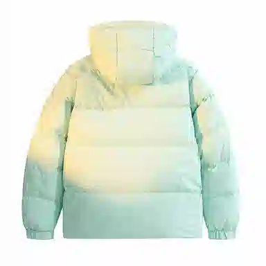 鸭鸭 新年战袍简约加厚保暖休闲宽松套头无性别连帽暗黑羽绒服 男女同款