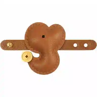 后鸟 【有蛇有得 】包包挂饰品配饰吊饰新中式可爱呆萌复古真皮小众本命年原创简约单优雅创意手工红色棕色 羊皮 挂件 男女同款情侣款