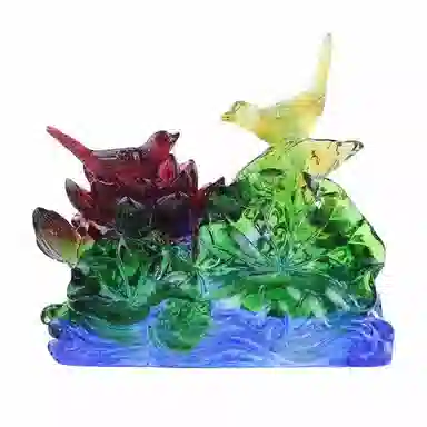 媚之吻 蛇年吉祥物生肖属狗 喜事连连吉祥 琉璃 摆件雕件 男女同款情侣款