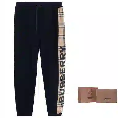 Burberry Check Jogger Pants Black