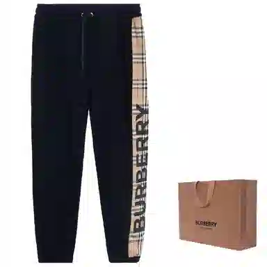 Burberry Check Jogger Pants Black