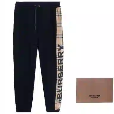Burberry Check Jogger Pants Black