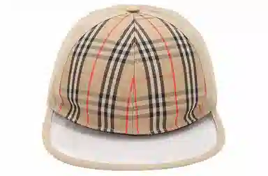 Burberry Check Baseball Cap Yellow