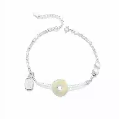 尚仟伊 碎银几两 新中式国潮福牌平安扣 简约小众轻奢精致高级感复古国风气质百搭本命年转运珠 玉髓 手链 女款