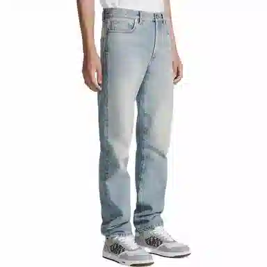 DIOR Washed Straight Jeans Light Blue