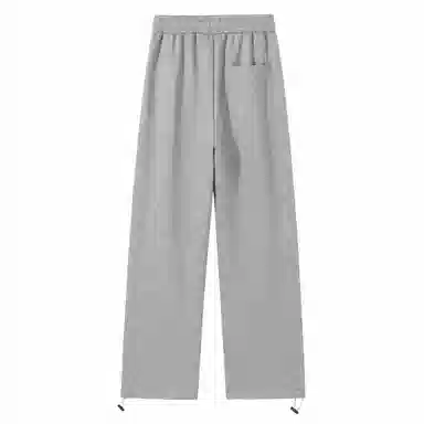 大卫贝肯 美式复古简约纯色个性渐变腰绳日常通勤百搭宽松舒适直筒休闲裤 男女同款 黑色