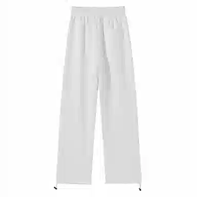 大卫贝肯 美式复古简约纯色个性渐变腰绳日常通勤百搭宽松舒适直筒休闲裤 男女同款 黑色