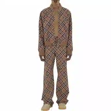 Burberry Check Wool Blend Harrington Jacket