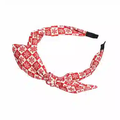 彤彤兔 蝴蝶结雪花印花布艺 布料 发箍 女款