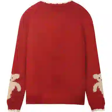 谜秀 宽松圆领简约毛衣 女款 复古红