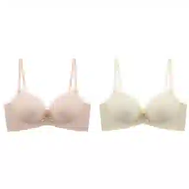 浪莎 内衣小胸聚拢蕾丝边纯欲薄款一片式无痕显大少女无钢圈文胸 女款