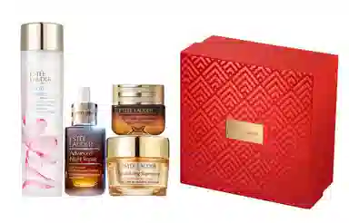 雅诗兰黛 新年限定小棕瓶樱花水胶原面霜护肤套装 紧致保湿修护 四件套