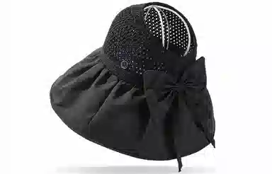 优幽兰 空顶韩版大头围显脸小沙滩帽实用防紫外线开车旅游遮阳帽小众时髦通勤高级感 聚酯纤维 防晒帽 女款