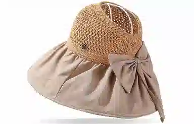 优幽兰 空顶韩版大头围显脸小沙滩帽实用防紫外线开车旅游遮阳帽小众时髦通勤高级感 聚酯纤维 防晒帽 女款