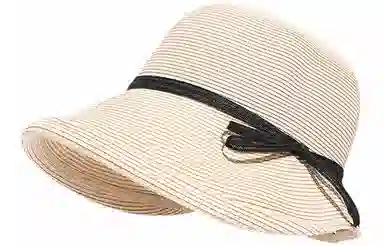 优幽兰 休闲户外防紫外线时尚潮流休闲户外旅行法式慵懒风大帽檐显脸小 聚酯纤维 渔夫帽 女款