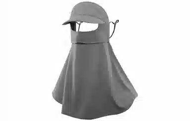 优幽兰 小众户外旅行潮流时尚舒适简约透气全脸带帽檐遮阳户外防紫外线骑行透气可水洗 防晒面罩 女款