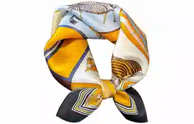 优幽兰 舒适气质优雅防晒印花橘色骏马 丝巾 女款